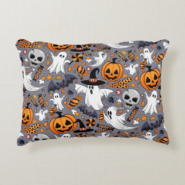 Ghosts Spooky and Creepy Cute Monsters Decorative Cushion (Front)