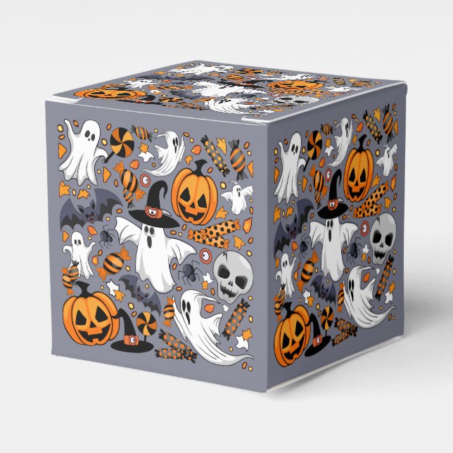 Ghosts Spooky and Creepy Cute Monsters Favour Box (Front Side)
