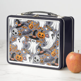 Ghosts Spooky and Creepy Cute Monsters Metal Lunch Box