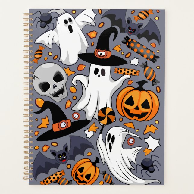 Ghosts Spooky and Creepy Cute Monsters Planner (Front)