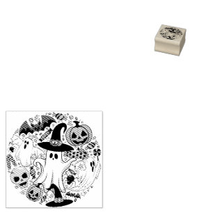 Ghosts Spooky and Creepy Cute Monsters Rubber Stamp