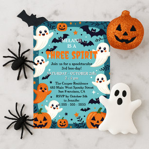 Ghosts Three Spirit Boo-Day Halloween Birthday Invitation