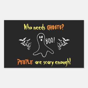 Ghosts vs. People Rectangular Sticker