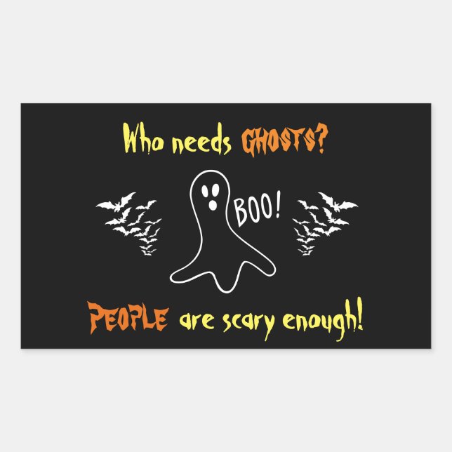Ghosts vs. People Rectangular Sticker (Front)