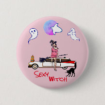 Ghosty Ghost Pink Halloween Button