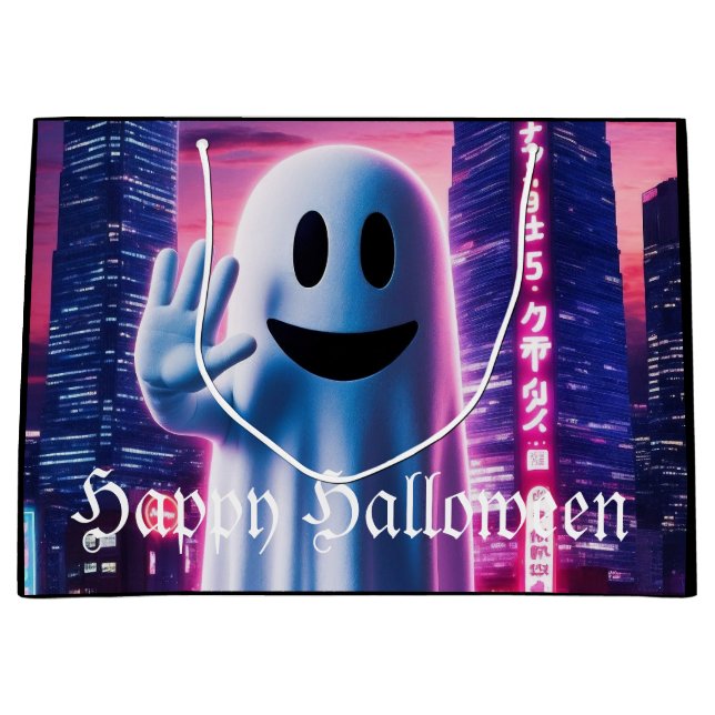 Ghosty Wave & Urban Lights  Large Gift Bag (Front)