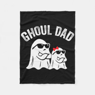 Ghoul Dad Funny Halloween Daddy Ghost Vintage Fleece Blanket