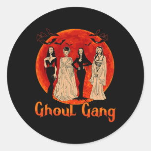 Ghoul Gang Horror Goth Queens Halloween Bride Fun Classic Round Sticker