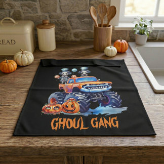 Ghoul Gang Pumpkin Patch Kitchen Decor Towel