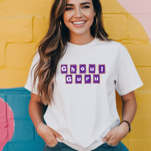 Ghoul Guru orange halloween typography Tri-Blend Shirt