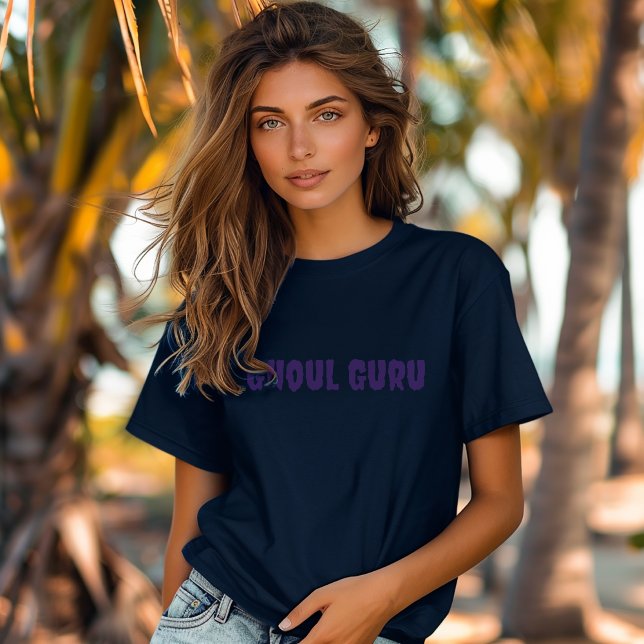 Ghoul Guru purple typography T-Shirt (Creator Uploaded)