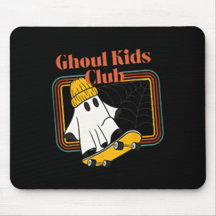 Ghoul Kids Club Skater Halloween Cool Ghost Skateb Mouse Pad