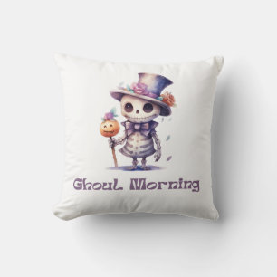 Ghoul Morning Super Cute White Halloween Cushion
