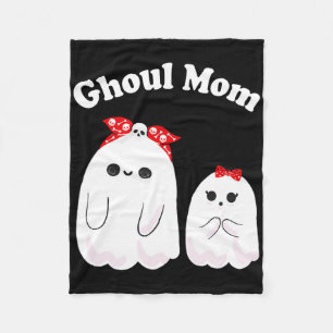 Ghoul Mum Funny Halloween Mummy Ghost Fleece Blanket