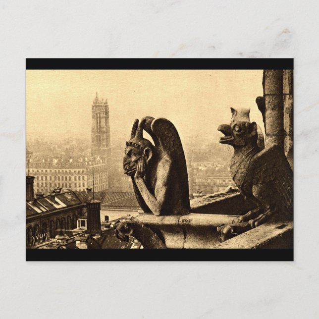 Ghoul Notre Dame, Paris France 1912 Vintage Postcard (Front)