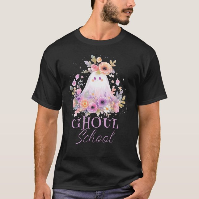 Ghoul School Teachers Halloween Ghost T-Shirt (Front)