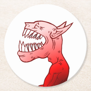 Ghoul with a nice laugh round paper coaster