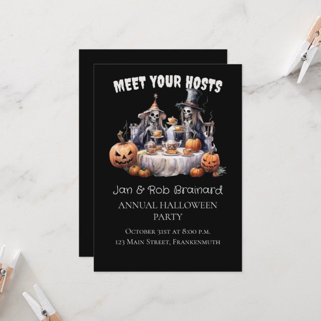 Ghoulish Annual Halloween Party Invitation (Front/Back In Situ)