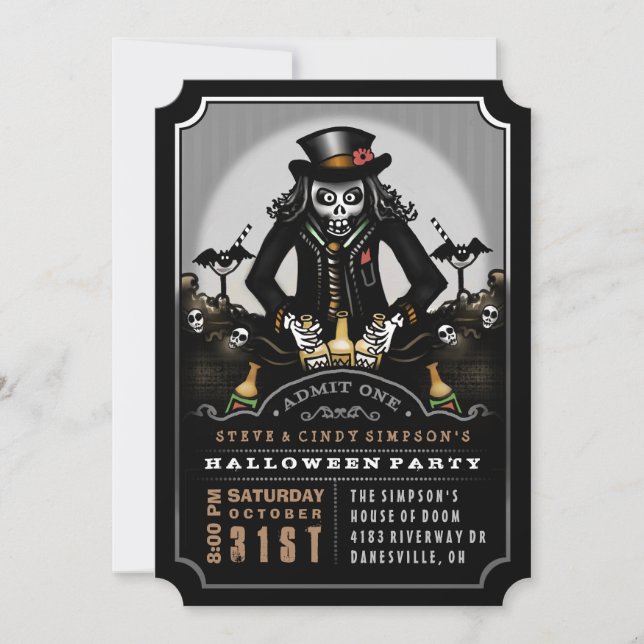 Ghoulish Fun Halloween Party Invitation (Front)