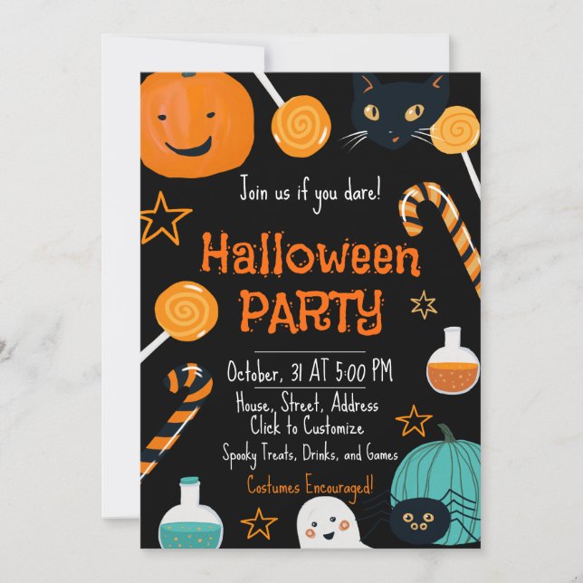 Ghoulish Gathering Halloween Party Invitation (Front)