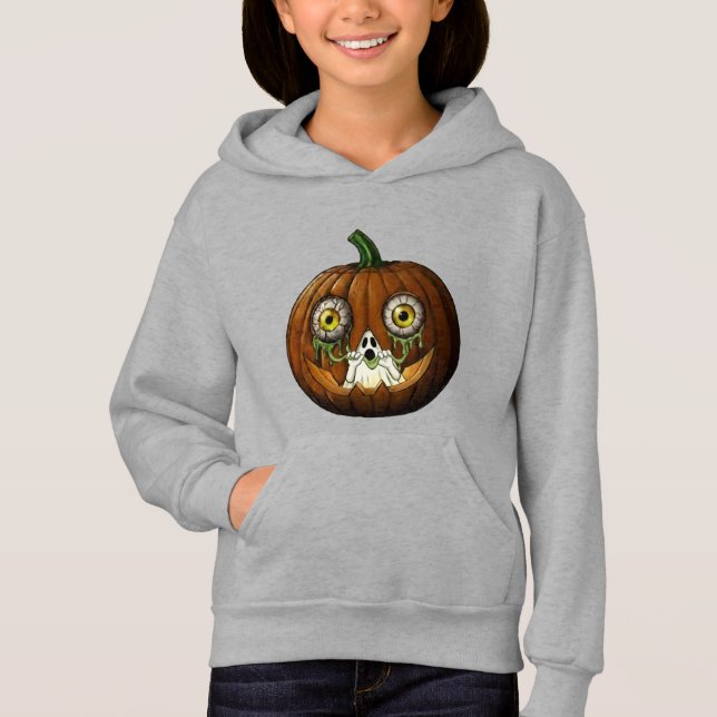Ghoulish Ghost Dripping Eyeballs Jack-O-Lantern (Front)