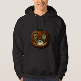 Ghoulish Ghost Dripping Eyeballs Jack-O-Lantern Hoodie