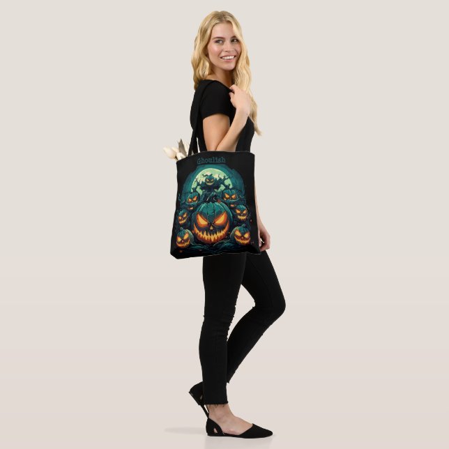 Ghoulish Glare Tote Bag (On Model)