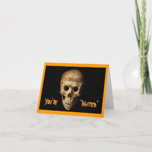 Ghoulish Grinning Skull Invitation