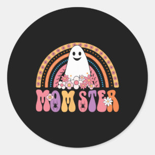 Ghoulish Party Lovers Creepy Zombie Ghost Boo Flow Classic Round Sticker