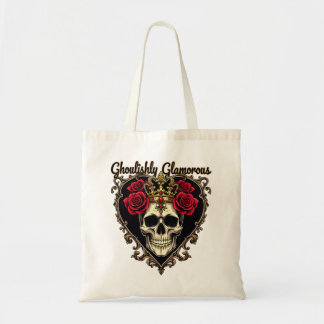 Ghoulishly Glamourous, Halloween Elegance Design Tote Bag