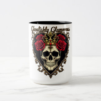 Ghoulishly Glamourous, Halloween Elegance Design Two-Tone Coffee Mug