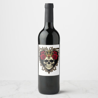 Ghoulishly Glamourous, Halloween Elegance Design Wine Label