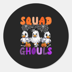 Ghouls halloween squad three cute ducks cosplay classic round sticker
