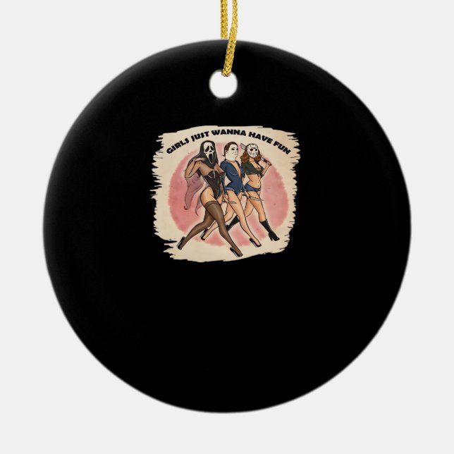 Ghouls Just  To Have Fun Ceramic Ornament (Front)