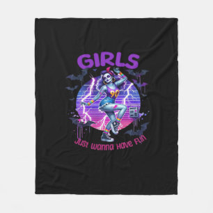 Ghouls Just To Have Fun Fleece Blanket