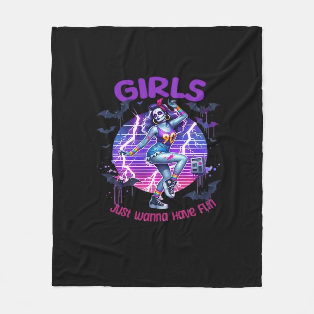 Ghouls Just  To Have Fun Fleece Blanket (Front)
