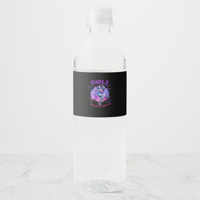 Ghouls Just  To Have Fun Water Bottle Label (Front)