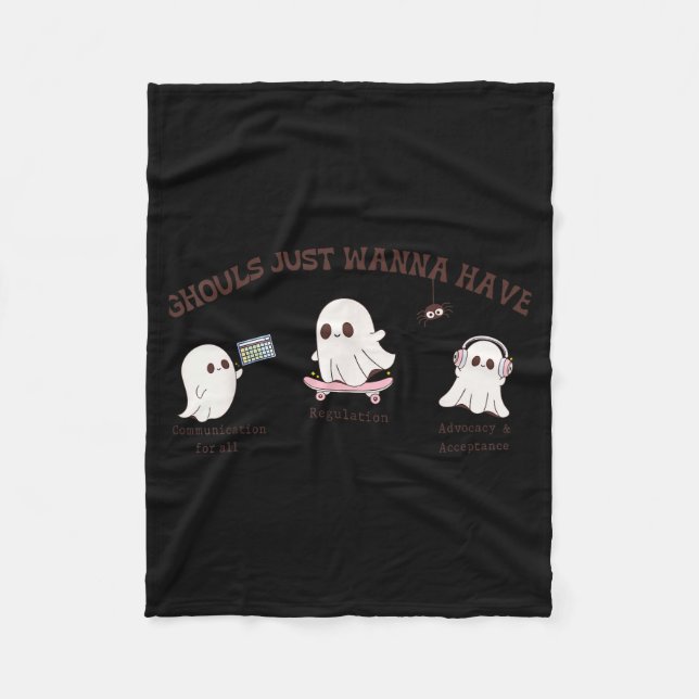 Ghouls Just W Have Inclusion &amp; Advocacy Hallow Fleece Blanket (Front)