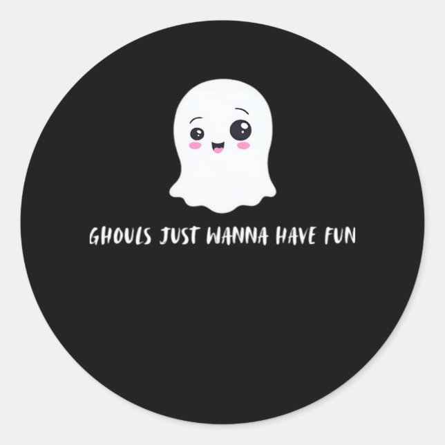 Ghouls Just Wanna Have Fun Boo-tiful Autumn Classic Round Sticker (Front)