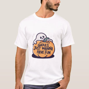Ghouls Just Wanna Have Fun - Cute Halloween Doodle T-Shirt