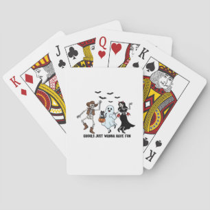 Ghouls Just Wanna Have Fun - Dancing Skeleton Spoo Playing Cards