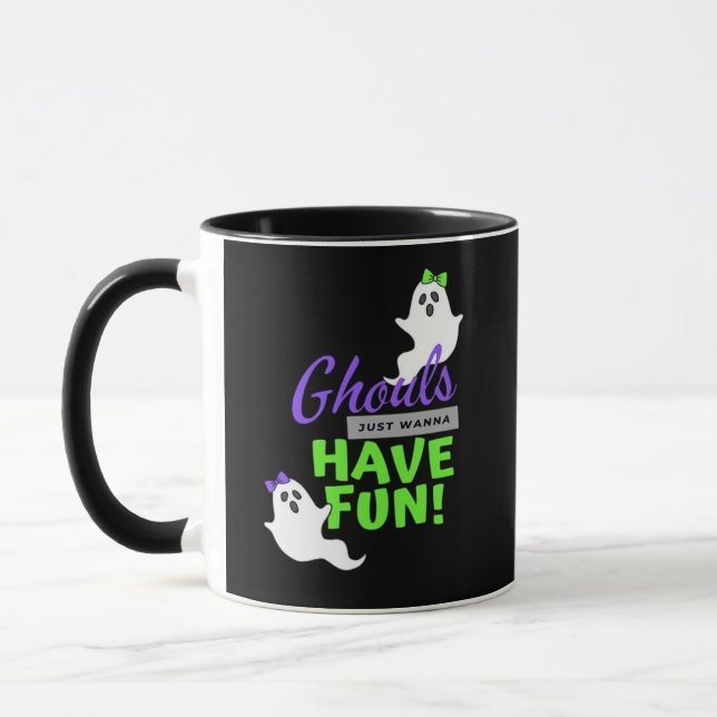 Ghouls Just Wanna Have Fun Funny Autumn Mug (Left)