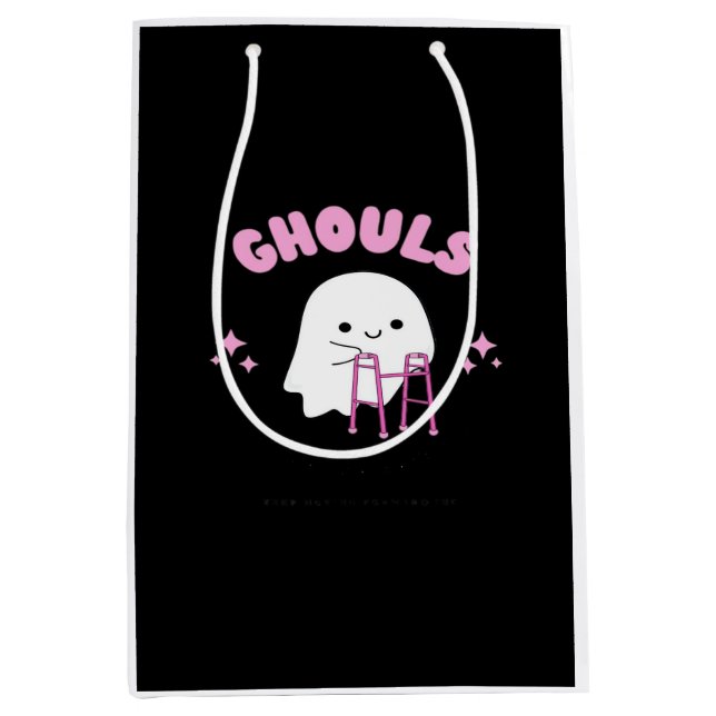 Ghouls Just Wanna Have Fun Funny & Sloth Medium Gift Bag (Front)