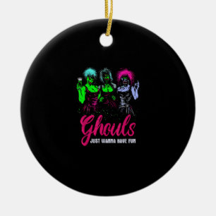 Ghouls Just Wanna Have Fun - Funny Vintage Hallowe Ceramic Ornament