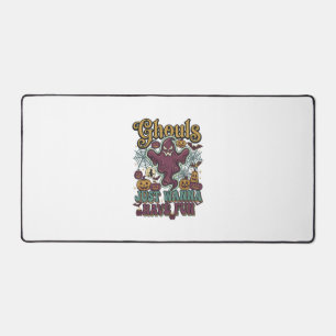 Ghouls Just Wanna Have Fun Ghost Pumpkins Witch Mo Desk Mat