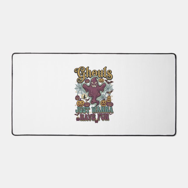Ghouls Just Wanna Have Fun Ghost Pumpkins Witch Mo Desk Mat (Front)