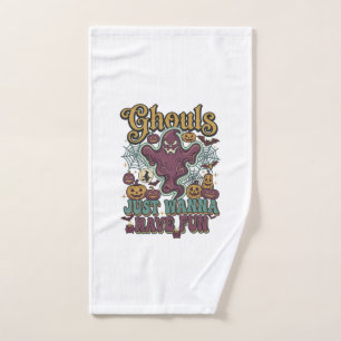 Ghouls Just Wanna Have Fun Ghost Pumpkins Witch Mo Hand Towel