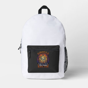 Ghouls Just Wanna Have Fun Ghosts Cemetery Pumpkin Printed Backpack