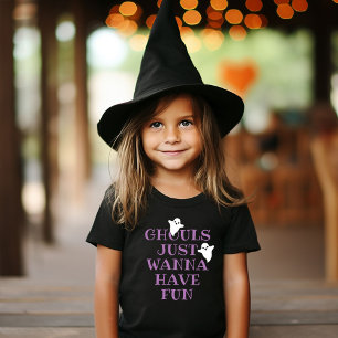 Ghouls Just Wanna Have Fun Girls Black Halloween Toddler T-Shirt