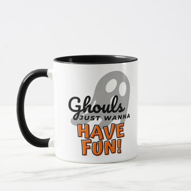 Ghouls Just Wanna Have Fun (Grey) Mug (Left)